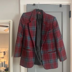 Vintage Woolf Blazer - Red + Blue Ready for the Holidays
